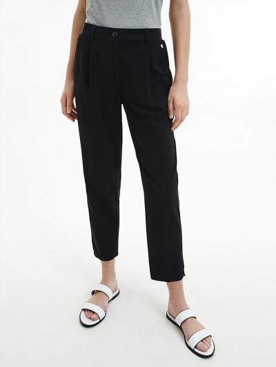 Calvin Klein Ruhák HU991851 | Calvin Klein Logo Waistband Tapered Női Nadrág Fekete
